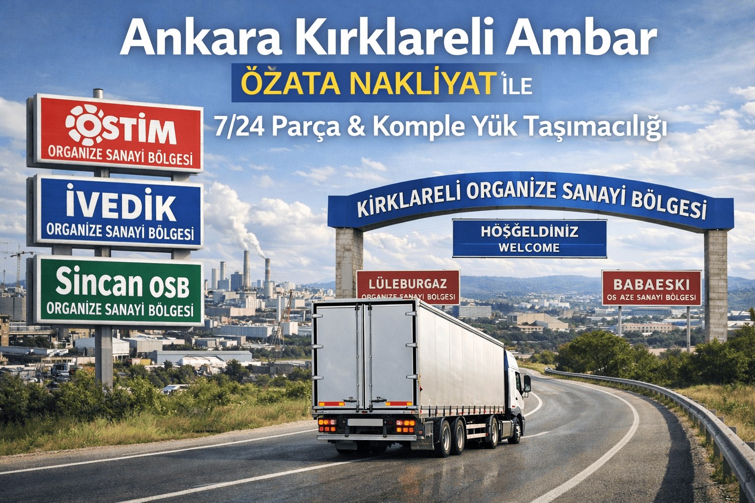Ankara Kırklareli ambar nakliye hizmeti Özata Nakliyat parça ve komple yük taşımacılığı